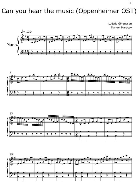 Can you hear the music (Oppenheimer OST) - Sheet music for Piano