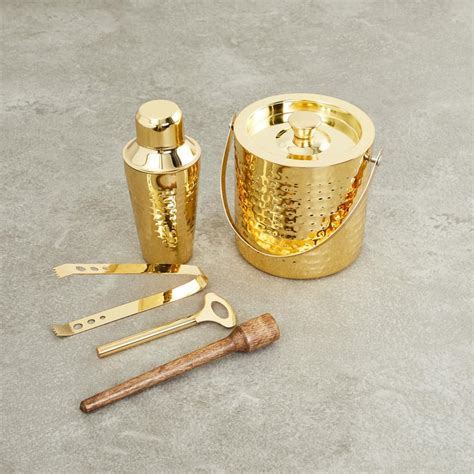 Buy Victory-Midas Solid Bar Set-Stainless Steel-Cocktail Shaker- Gold ...