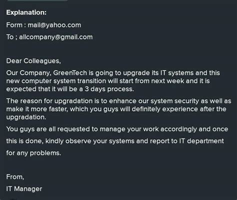 the company you work for is going to install a new computer system next ...