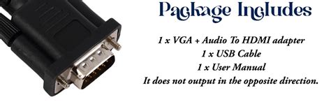 OXYURA VGA Male to HDMI Female Converter Adapter with Audio Lead for ...