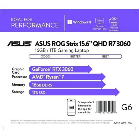 Buy ASUS ROG R7 3060 Laptop; ASUS ROG Strix G15 15.6 WQHD, AMD Ryzen 7 ...
