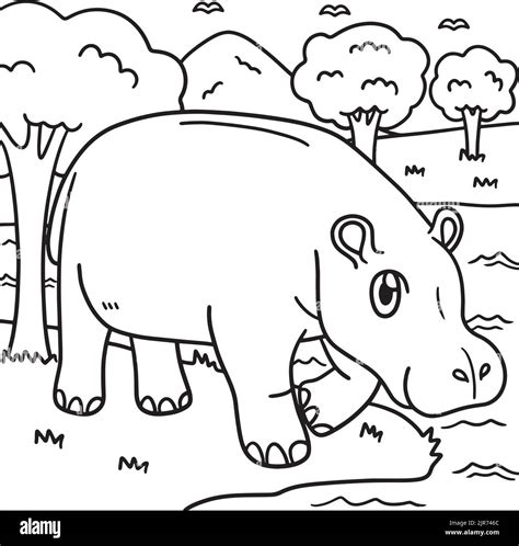 Line art hippo Cut Out Stock Images & Pictures - Alamy