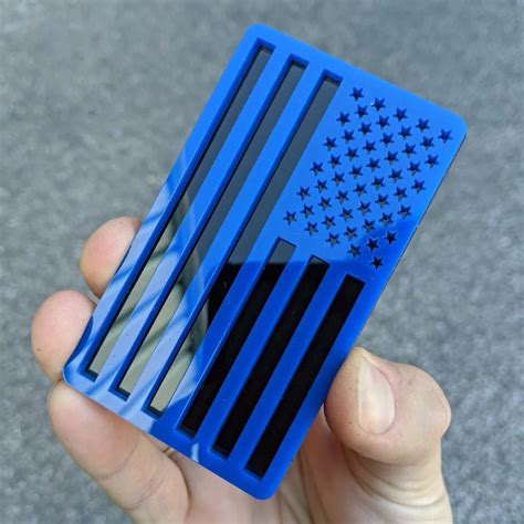 American Flag Badge - Fits Mustang® - Blue on Black