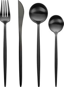 Star Work Black Flatware Stainless Steel for Kitchen Utensils Satin ...