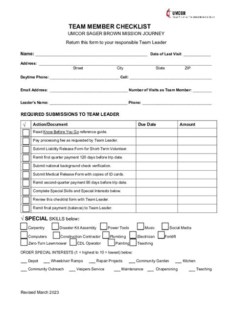 Fillable Online Umcor Sager Brown Mission Journey Fax Email Print ...
