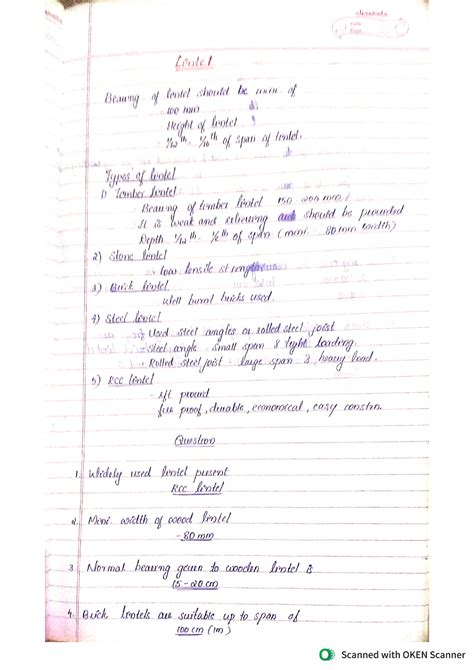 Lintel - Civil Engineering - Studocu