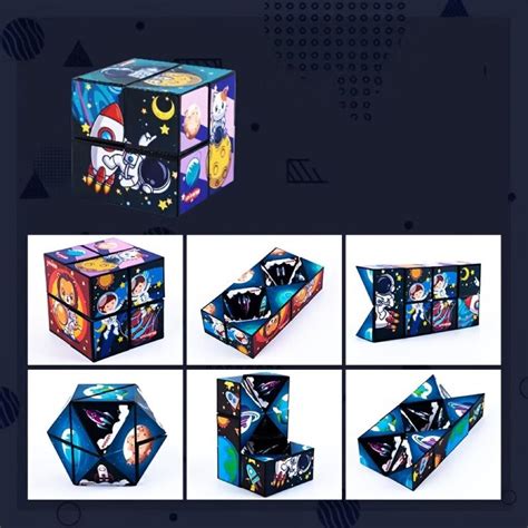 3D Mutated Cube Decompression Toy Geometry Infinite Cube Dinosaur Toy ...