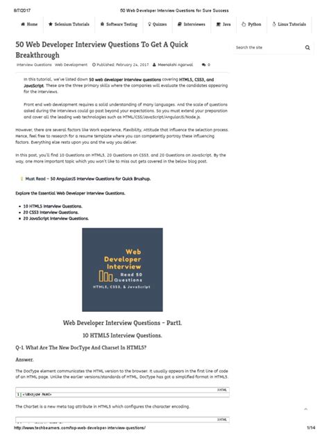 Web Developer Interview Questions 的图像结果