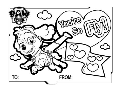 Paw Patrol Valentines Day Coloring Page