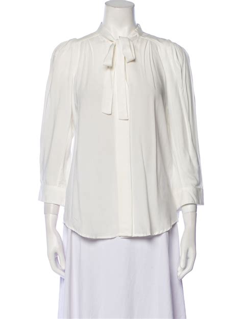 Zadig & Voltaire Tie Neck Three-Quarter Sleeve Blouse - Neutrals Tops ...