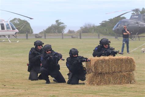 NZ Police Armed Offenders Squad (AOS) operators during a display - 2021 ...