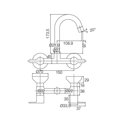 Parryware Wall Mounted Regular Kitchen Sink Mixer Claret T4635A1 with ...