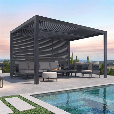 Amazon.com: PURPLE LEAF Louvered Pergola 94AS 11' x 13' Outdoor ...