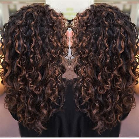 Very Curly Brown Hair With Highlights