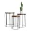 Wooden Top & Black Metal Plant Stand, Medium | At Home