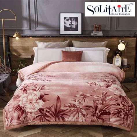Floral Pannel Korean Mink Double Ply Blanket Double Bed Size-SARAMB001 ...