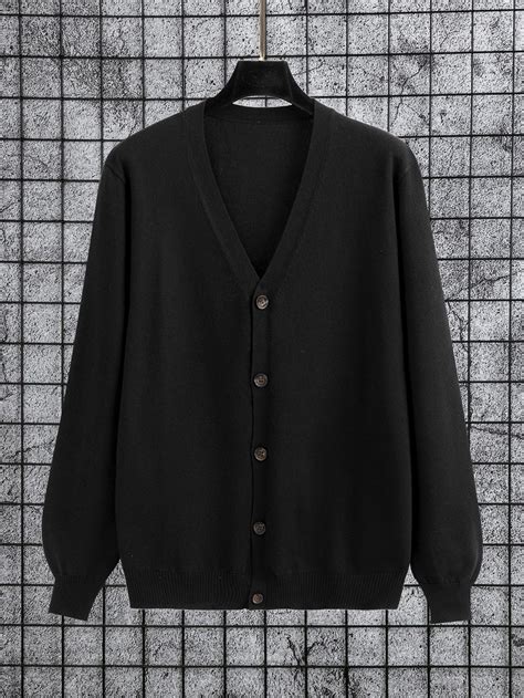 Manfinity Homme Men Solid Button Front Cardigan | Sweater outfits men ...