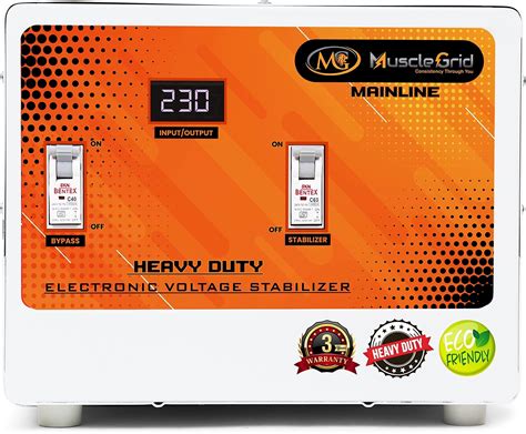 MuscleGrid 10KVA SERVO Automatic Voltage Stabilizer Output Sharp 230V ...