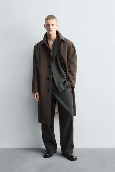 LIMITED EDITION LONG WOOL TRENCH COAT - Brown | ZARA India