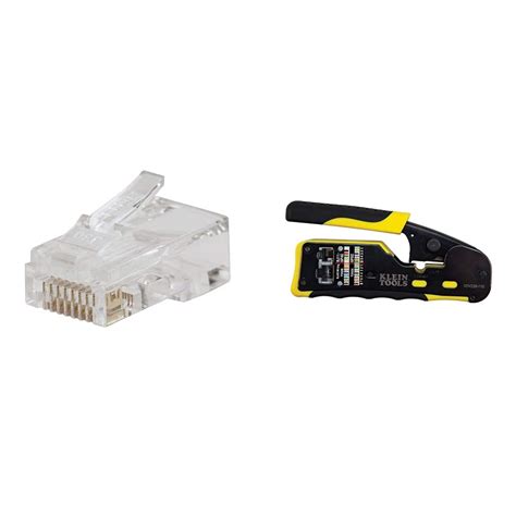 Buy Klein Tools Pass-Thru Modular Data Cable Crimper and RJ45 Gold ...