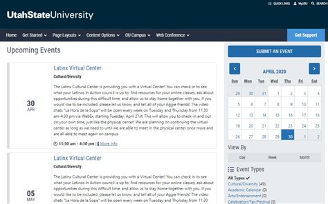 Registration Calendar Usu