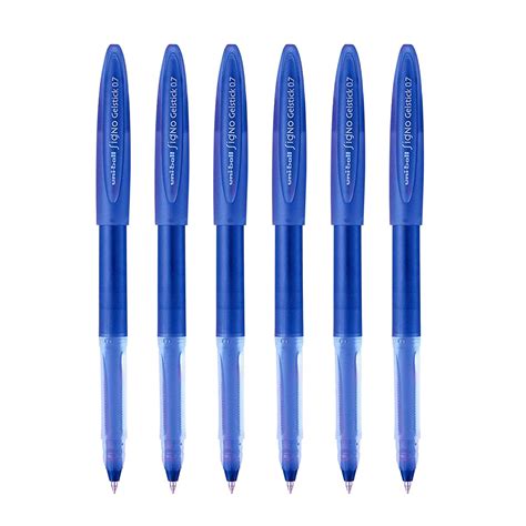 UNI-BALL Signo Gelstick UM-170 0.7mm Gel Pen | Blue Ink, Pack of 6 ...