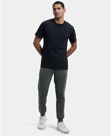 Buy Super Combed Cotton Rich Slim Fit Jogger with Zipper Pockets - Deep ...