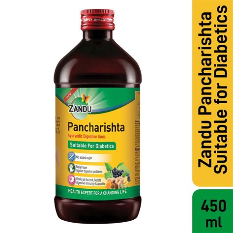 Buy ZANDU PANCHARISHTA DIABETIC DIGESTIVE TONIC BOTTLE OF 450 ML Online ...