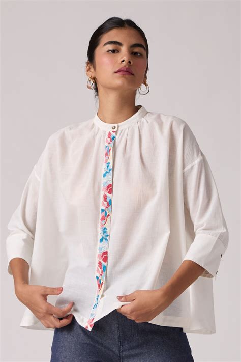 Signature Hand Embroidered Khadi Summer Everyday Top – The Summer House
