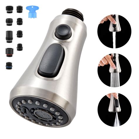 Buy Kitchen Faucet Head Replacement, 3-Function Pull Down Faucet Spray ...
