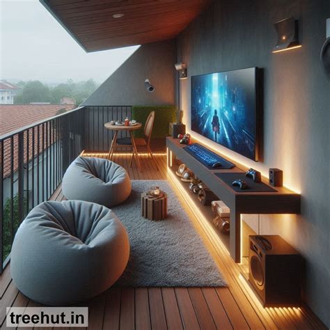 Gaming Retreat Balcony Design Ideas
