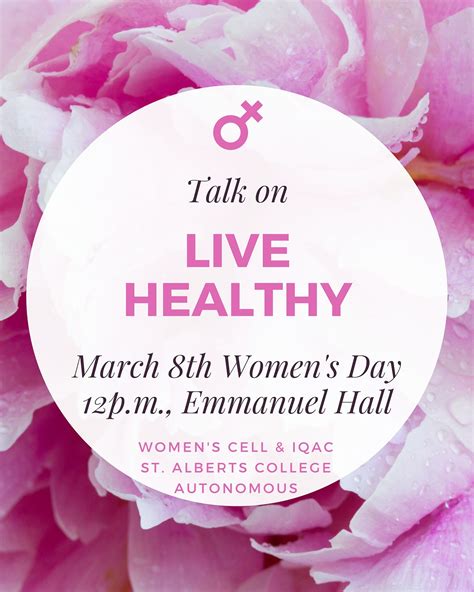 Women’s Day – Talk on Live Healthy – St. Albert's College (Autonomous ...