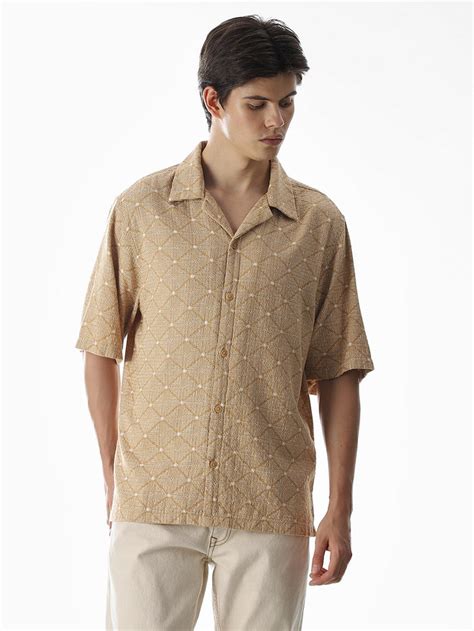 Buy Brown Resort Collar Oversized Shirt for Mens Online at Jack&Jones ...