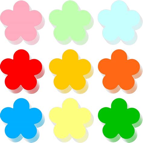 Amazon.com: 99PCS 9 Colors Paper Flower Cutouts - Flower-shaped Cut ...