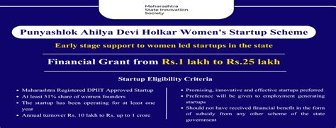 Punyashlok Ahilya Devi Holkar Mahila Startup Yojana Maharashtra 2025 ...
