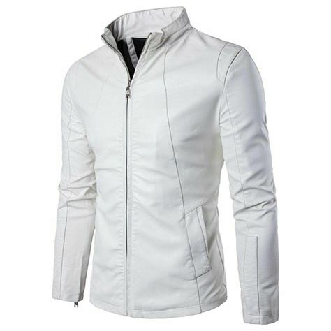 Men's WHITE Genuine Sheepskin Leather Jacket | STYLISH Motorbike Café ...