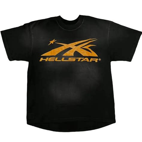 Hellstar T-shirt Sport Logo Black & Orange - Official Hellstar