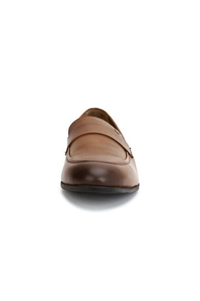 Buy Men Brown Leather Slip Ons Online - 694083 | Louis Philippe