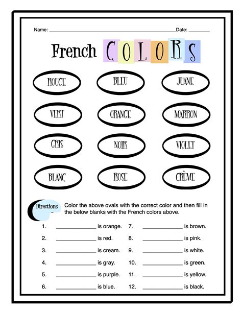 Colors In French