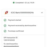 Domino's Pizza — Payment deducted but order unsuccessful | 2932836