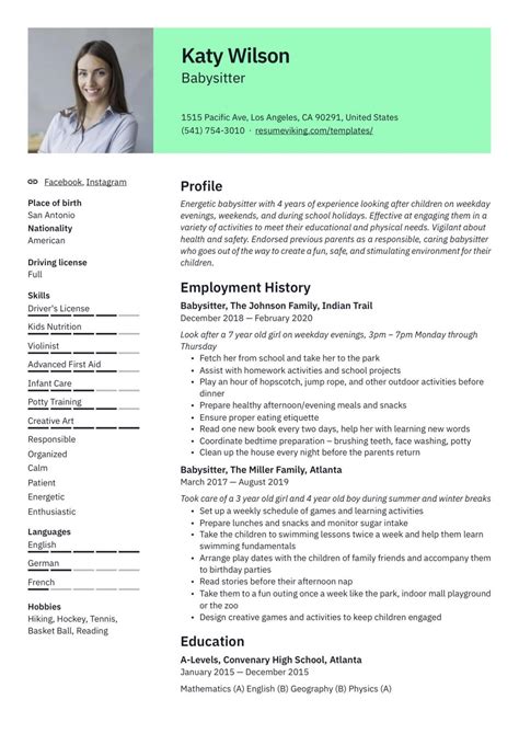 Babysitting job description template – Artofit