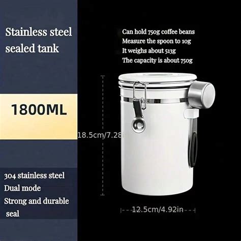 Stainless Steel Airtight Coffee Container Storage Canister Set With ...