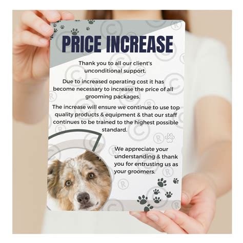 Dog Grooming Price Increase Notice. Social Media Notice for - Etsy