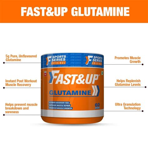 Fast&Up Glutamine Muscle Recovery - 60 Servings | India's Leading ...