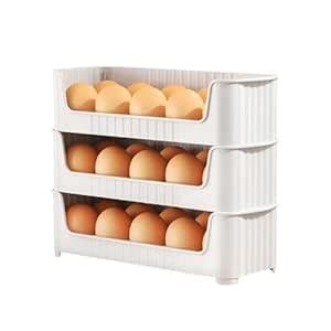 Egg Tray 3 Stackable, 30 Egg Storage, 10 Slots Per Tray, Egg box Space ...
