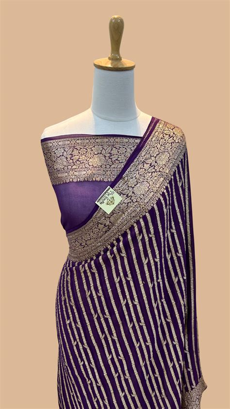 Pure Khaddi Chiffon Banarasi Saree – The Crafts Banaras