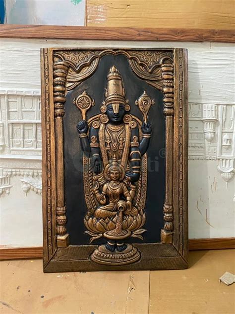 Buy Tirupati Balaji with Goddess Lakshmi 3D Wall Art Relief Mural ...