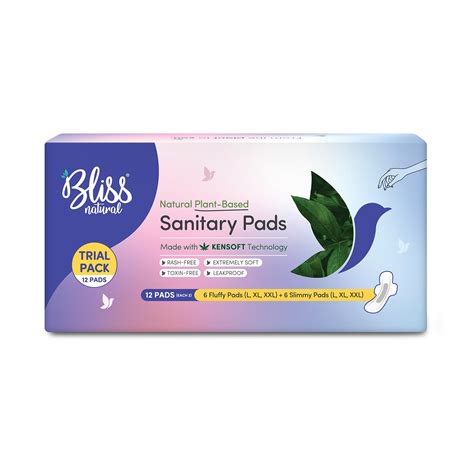 Buy BLISSNATURAL Organic Sanitary Pad For Women|Trial Pack (L, Xl, Xxl ...