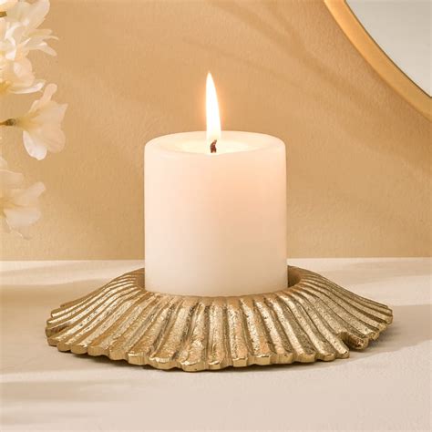 Buy Moksha Brew Aluminium Starburst Pillar Candle Holder from Home ...