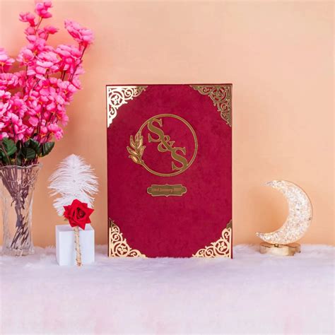 Maroon Majestic Bi-Fold Nikah Nama | Wedding Gifts Online – Hadiyah Gifting